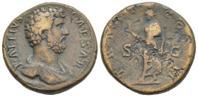 Roman Empire. Aelius Caesar. Sestertius struck under Hadrian (Bronze, 31.3 mm, 24.45 g). Rome. AD 137. L AELIVS - CAESAR, Bare-headed, draped and cuir...