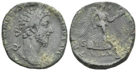 Roman Empire. Commodus, 180-192. Sestertius (Bronze, 28.53 mm, 21.30 g). Rome. AD 183. [M COMMODVS ANTONINVS AVG PIVS], Laureate head right. Rev. [TR ...