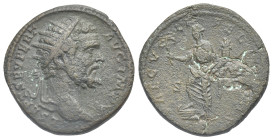 Roman Empire. Septimius Severus, 193-211. Dupondius (Bronze, 24.76 mm, 11.00 g). Rome, AD 195. L SEPT SEV PERT AVG IMP V, Radiate head right. Rev. SAE...