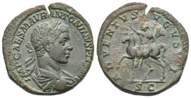 Roman Empire. Elagabalus, 218-222. Sestertius (Bronze, 31.16 mm, 24.69 g). Rome. AD 219. IMP CAES M AVR ANTONINVS PIVS AVG, Laureate, draped and cuira...