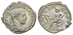 Roman Empire. Severus Alexander, 222-235. Denarius (Silver, 20.04 mm, 2.83 g). Rome. AD 223. IMP CM AVR SEV ALEXAND AVG, Laureate, draped bust right. ...