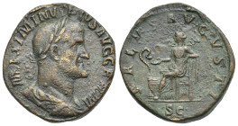 Roman Empire. Maximinus I, 235-238. Sestertius (Bronze, 28.56 mm, 19.86 g). Rome. AD 236-237. MAXIMINVS PIVS AVG GERM, Laureate, draped and cuirassed ...