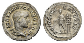 Roman Empire. Maximus, Caesar, 235-238. Denarius (Silver, 20.18 mm, 2.58 g). Rome. AD 236-238. MAXIMVS CAES GERM, Bare-headed and draped bust right. R...
