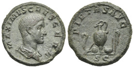 Roman Empire. Maximus, Caesar, 235-238. As (Bronze, 25.89 mm, 10.26 g). Rome. AD 236-237. MAXIMVS CAES GERM, Bare-headed and draped bust right. Rev: P...