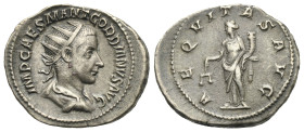 Roman Empire. Gordian III, 238-244. Antoninianus (Silver, 23.96 mm, 4.79 g). Rome. AD 239-240. IMP CAES M ANT GORDIANVS AVG, Radiate, draped and cuira...