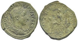 Roman Empire. Gordian III, 238-244. Sestertius (Bronze, 31.47 mm, 20.73 g). Rome. AD 240. IMP GORDIANVS PIVS FEL AVG, Laureate, draped and cuirassed b...