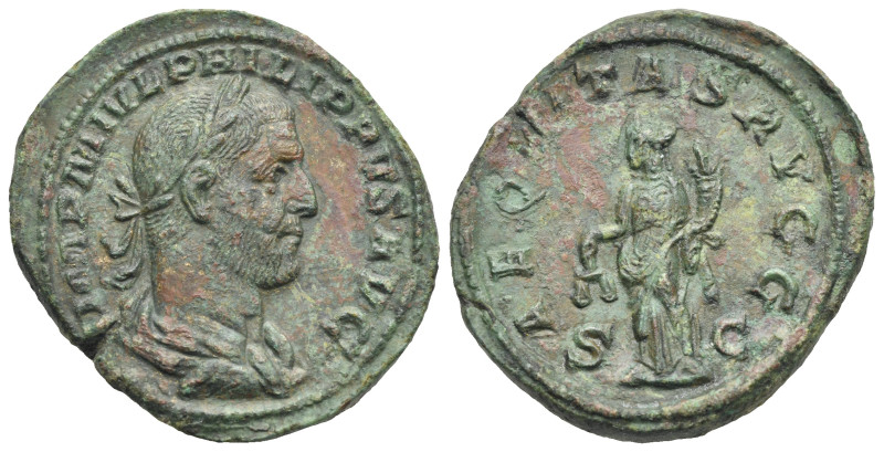Roman Empire. Philip I, 244-249. Sestertius (Bronze, 30.82 mm, 17.97 g). Rome. A...