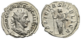 Roman Empire. Trebonianus Gallus, 251-253. Antoninianus (Silver, 22.01 mm, 2.65 g). Rome. IMP CAE C VIB TREB GALLVS AVG, Radiate, draped and cuirassed...