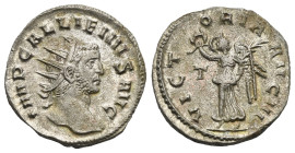 Roman Empire. Gallienus, 253-268. Antoninianus (Silvered Bronze, 21.00 mm, 3.52 g). Rome. IMP GALLIENVS AVG Radiate head right. Rev. VICT ORIA AVG III...