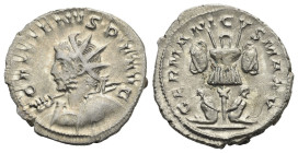 Roman Empire. Gallienus, 253-268. Antoninianus (Silver, 23.01 mm, 4.12 g). Lugdunum or Cologne. AD 258-259. GALLIENVS P F AVG Radiate and cuirassed bu...