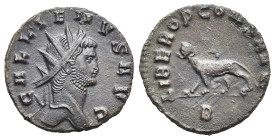 Roman Empire. Gallienus, 253-268. Antoninianus (Bronze, 19.62 mm, 3.04 g). Rome. 2nd officina, AD 267-268. GALLIENVS AVG, Radiate head right. Rev. LIB...