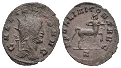 Roman Empire. Gallienus, 253-268. Antoninianus (Bronze, 20.23 mm, 2.71 g). Zoo Series. Rome. AD 267-268. GALLIENVS AVG Radiate head right. Rev. APOLLI...