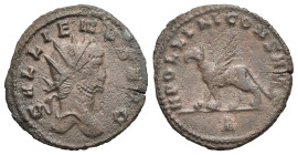 Roman Empire. Gallienus, 253-268. Antoninianus (Bronze, 21.74 mm, 3.66 g). Rome, 4th officina. AD 267-268. GALLIENVS AVG, Radiate head right. Rev. APO...