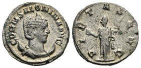 Roman Empire. Salonina, wife of Gallienus, 254-268. Antoninianus (Silver, 21.61 mm, 4.28 g). Rome. AD 260-262. CORN SALONINA AVG, Diademed and draped ...