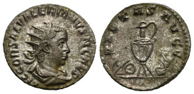 Roman Empire. Saloninus, as Caesar, 255-259. Antoninianus (Silver, 20.83 mm, 2.73 g). Rome. AD 256. LIC COR SAL VALERIANVS N CAES, Radiate, draped and...