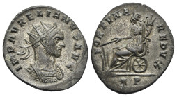 Roman Empire. Aurelian, 270-275. Antoninianus (Bronze, 21.12 mm, 3.29 g). Siscia. AD 271. IMP AVRELIANVS AVG Radiate and cuirassed bust right. Rev. FO...