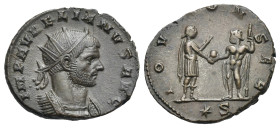 Roman Empire. Aurelian, 270-275. Antoninianus (Silvered Bronze, 21.91 mm, 3.78 g). Siscia. AD 272-274. IMP AVRELIANVS AVG, Radiate and cuirassed bust ...