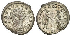 Roman Empire. Aurelian, 270-275. Antoninianus (Silvered Bronze, 21.93 mm, 3.83 g). Serdica. AD early 274. AVRELIANVS AVG, Radiate and cuirassed bust r...