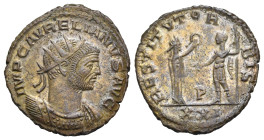 Roman Empire. Aurelian, 270-275. Antoninianus (Silvered Bronze, 21.51 mm, 4.16 g). Antioch, 1st officina. AD 275. IMP C AVRELIANVS AVG Radiate and cui...