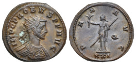 Roman Empire. Probus, 276-282. Antoninianus (Bronze, 22.14 mm, 4.09 g). Siscia, 4th officina. AD 277. IMP C PROBVS P F AVG Radiate and cuirassed bust ...