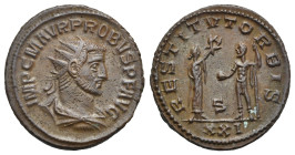 Roman Empire. Probus, 276-282. Antoninianus (Bronze, 21.43 mm, 4.71 g). Antioch. AD 276. IMP C M AVR PROBVS P F AVG Radiate, draped and cuirassed bust...