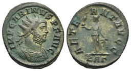 Roman Empire. Carinus, 283-285. Antoninianus (Bronze, 19.66 mm, 4.01 g). Rome. IMP CARINVS P F AVG, Radiate and cuirassed bust right. Rev. AETE - RNT ...