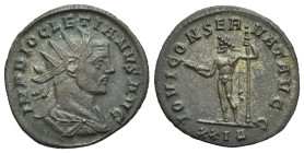 Roman Empire. Diocletian, 284-305. Antoninianus (Bronze, 21.95 mm, 2.82 g). Rome. AD 285-286. IMP DIOCLETIANVS AVG, Radiate, draped and cuirassed bust...