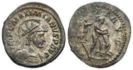 Roman Empire. Maximian Herculius, 286-305. Antoninianus (Silvered Bronze, 23.21 mm, 4.12 g). Lugdunum, 3rd officina, 5th emission. AD 287-289. IMP C M...