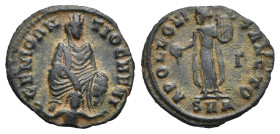 Roman Empire. Maximinus II Daia, 309-313 (time of). Nummus (Bronze, 15.72 mm, 1.34 g). “Persecution issue”, Antioch, AD 310-313. GENIO AN TIOCHENI, Ty...