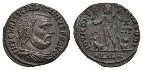 Roman Empire. Licinius I, 308-324. Follis (Bronze, 19.24 mm, 3.09 g). Alexandria, 1st officina. AD 321-324. IMP C VAL LICIN LICINIVS P F AVG, Radiate,...