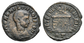 Roman Empire. Divus Romulus, son of Maxentius. Follis (Bronze, 16.57 mm, 1.28 g). Rome, 3rd officina. AD 309-312. DIVO ROMVLO N V BIS CONS, Bareheaded...