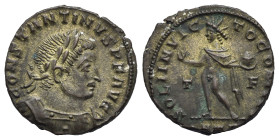 Roman Empire. Constantine I, 306-337. Follis (Bronze, 19.21 mm, 3.66 g). Treveri. AD 313-315. CONSTANTINVS PF AVG, Laureate and cuirassed bust right. ...