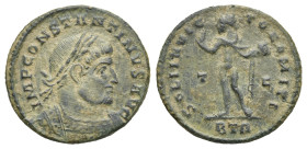 Roman Empire. Constantine I, 306-337. Follis (Bronze, 19.66 mm, 2.95 g). Treveri. AD 316-317. IMP CONSTANTINVS AVG, Laureate and cuirassed bust right....
