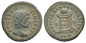 Roman Empire. Constantine I, 306-337. Follis (Bronze, 19.81 mm, 2.79 g). Lugdunum. AD 322/3. CONSTAN TINVS AVG, Laureate head right. Rev. BEATA TRAN Q...