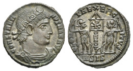Roman Empire. Constantine I, 306-337. Follis (Bronze, 15.96 mm, 1.54 g). Siscia. AD 335-336. CONSTANTI NVS MAX AVG, Draped and cuirassed bust right, w...