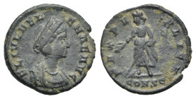 Roman Empire. Helena Augusta, mother of Constantine I. Follis (Bronze, 15.92 mm, 1.49 g). Constantinopolis, 5th officina. AD 330. FL IVL HEL ENAE AVG,...