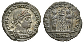 Roman Empire. Constantine II as Caesar, 317-337. Follis, (Bronze, 17.35 mm, 3.35 g). Alexandria, 1st officina. AD 333-335. CONSTANTINVS IVN NOB C, Lau...