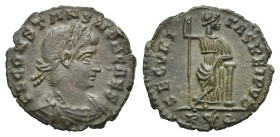 Roman Empire. Constans, as Caesar, 333-337. Follis (Bronze, 16.13 mm, 1.7 g). Rome, 5th Officina. FL CONSTANS NOB CAES, Laureate, draped and cuirassed...