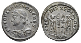 Roman Empire. Constans as Caesar, 333-337. Follis (Bronze, 17.45 mm, 2.81 g). 1st officina. Nicomedia. AD 333-335. FL CONSTANS NOB CAES. Laureate, dra...