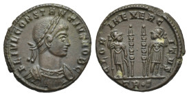 Roman Empire. Constantius II as Caesar, 324-337. Follis (Bronze, 17.01 mm, 2.67 g). Treveri. AD 332-333. FL IVL CONSTANTIVS NOB C Laureate and cuirass...