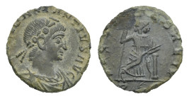 Roman Empire. Constantius II, 337-361. Follis (Bronze, 13.41 mm, 1.68 g). Rome, AD 337-340. FL IVL CONSTANTIVS AVG, Laureate, draped and cuirassed bus...