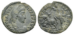 Roman Empire. Constantius II, 337-361. Follis (Bronze, 18.64 mm, 2.86 g). Arelate. AD 353-355. DN CONSTAN TIVS P F AVG Draped and cuirassed bust right...