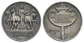Medals. Italy. Fascist Age. Medal for the Expansion and Renovation of the Camera dei Deputati Building, Rome 1928 (Silver, 27.11 mm, 8.62 g). Opus: Mo...