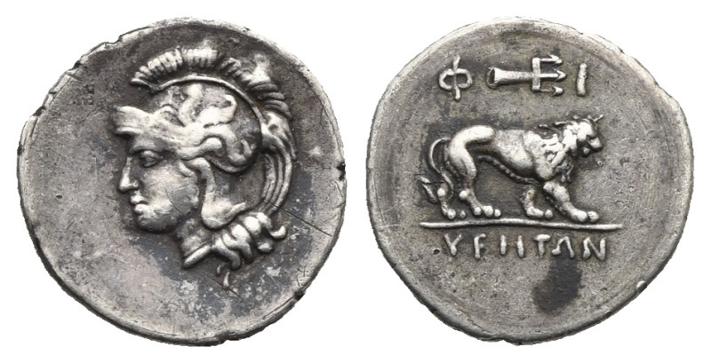 Study Forgeries. Lucanian Velia "Diobol". 19th century (Silver, 12.7 mm, 1.00 g)...
