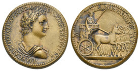 Study Forgeries. Domitian "Paduan" hybrid-medal by Giovanni Cavino (1500-1570) or contemporary (Bronze, 35.25 mm, 31.47 g). IMP CAES DOMIT AVG GERM CO...