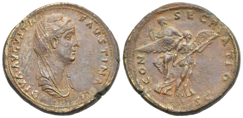 Study Forgeries. Diva Faustina Maior "Sestertius". 20th century (Bronze, 34.81 m...