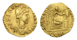 Study Forgeries. Aelia Flacilla "Tremissis". 20th century (Gold, 12.63 mm, 1.23 g). AEL FL ACCILLA AVG, Diademed and draped bust right. Rev. SALVS REI...