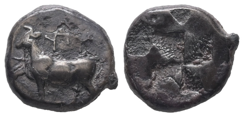 Thrace, Byzantion. AR Hemidrachm, 2.07 g. - 13.04 mm. Circa 340-320 BC.
Obv.: Bu...