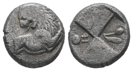 Thrace, Chersonesos. AR Hemidrachm, 2.31 g. - 12.01 mm. Circa 386-338 BC.