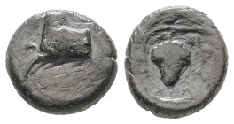Thrace, Maroneia. AR Diobol, 1.24 g. - 10.68 mm. Circa 377-365 BC.